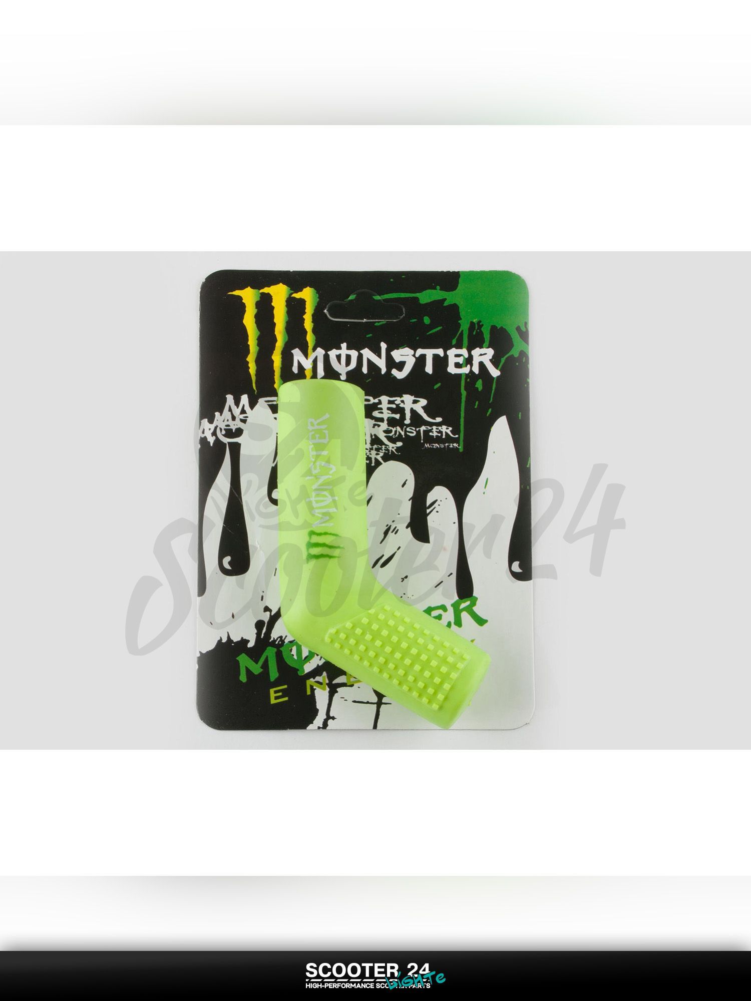 Защитная накладка "MONSTER ENERGY" на лапку КПП мотоцикла, мопеда, квадроцикла, питбайка (универсальная, зеленая) "XJB"