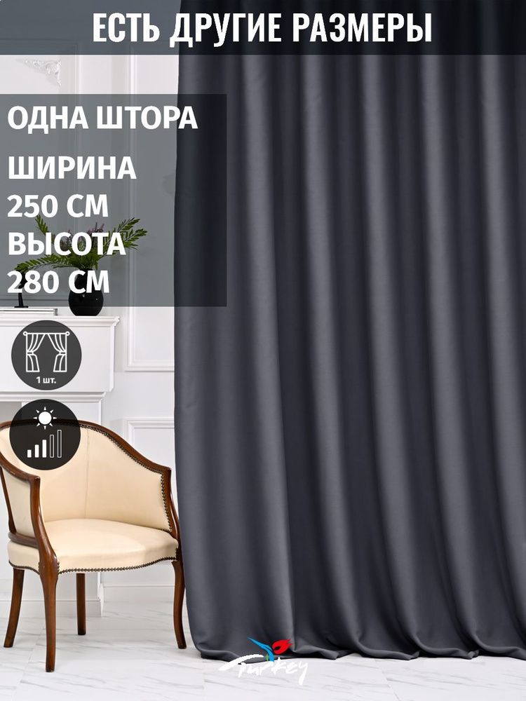 AMIR GROUP Штора 280х250см, графит #1