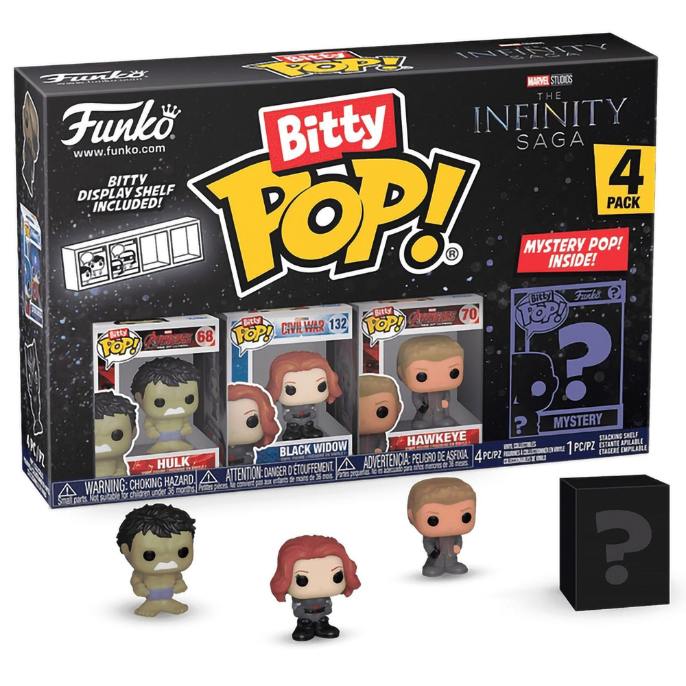 Marvel Bitty Pop Mini Figures 4-pack With Mystery Chase Funko Bitty Pop!  Marvel Mini Collectibles 4-Pack | Hulk, Black Widow, Hawkeye & Mystery  Chase Figure Marvel Mini Figures