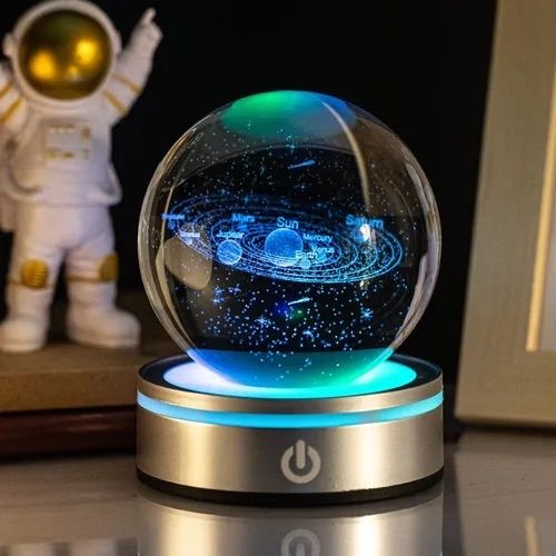 Купить Светящийся стеклянный шар 3D Солнечная система , ночник для ...