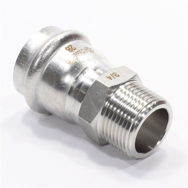 Переходник 28-3/4", WAAG Heavy Inox, пресс-резьба, нар., сталь ...