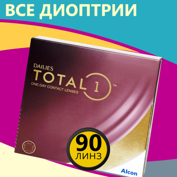 Контактные линзы Alcon Dailies Total 1 / Дейлис Тотал однодневные / 90 ...