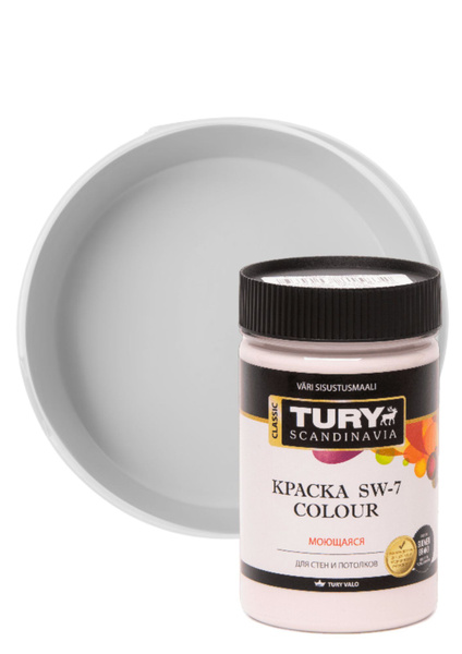 Краска TURY для стен и потолков_A Гладкая, Акрилатная, Водная ...