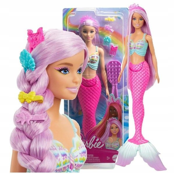 Кукла Mattel Barbie - Кукла-Русалка с длинными пастельно-розовыми ...