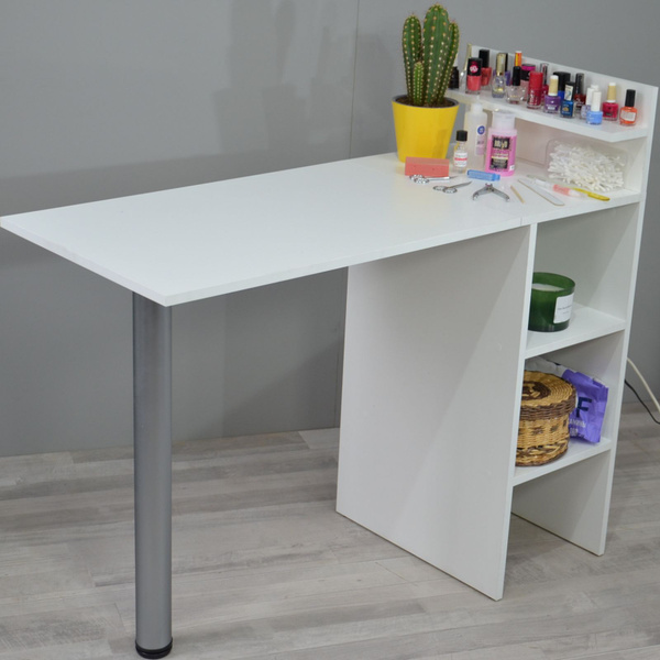 Стол для маникюра складной с полками белый - купить с доставкой по ...