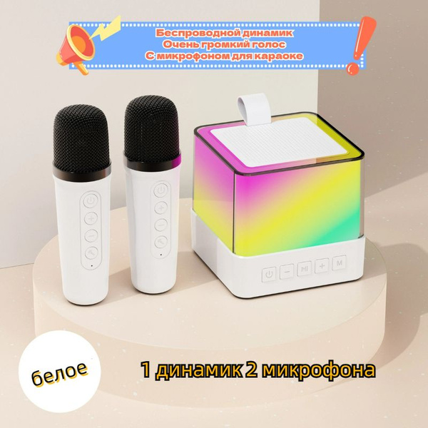 Портативная КАРАОКЕ система, колонка с двумя микрофонами Подарки для ...