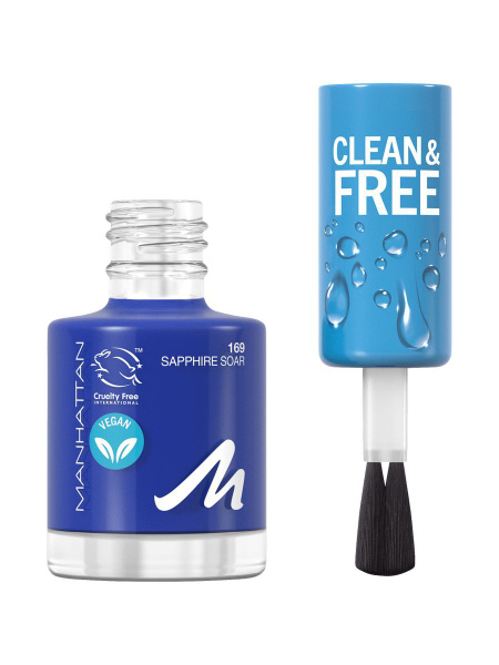 Лак для ногтей MANHATTAN Cosmetics Nagellack Clean & Free 169 Sapphire ...