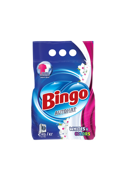 BINGO Стиральный порошок 2000 г Для белых тканей, Для цветных тканей ...
