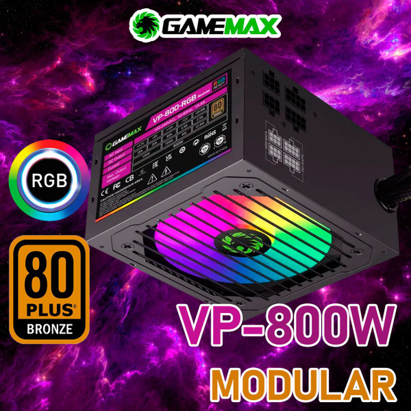 Блок питания для ПК 800W 80+ Bronze модульный GameMax VP-800-RGB ...