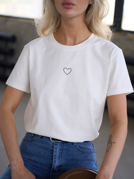 Футболка ТЕЛОДВИЖЕНИЯ, размер 48, цвет белый, хлопок - 95%;лайкра - 5% ...