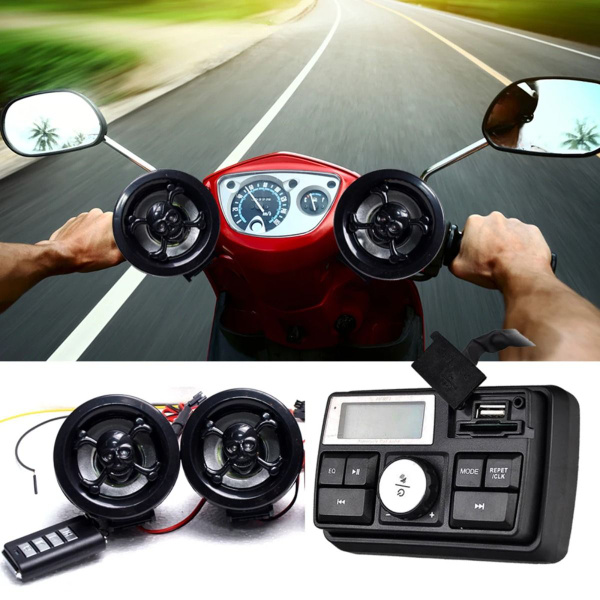 Мотоакустика Аудиосистема Руль Мотоцикла SD MP3 USB FM Radio Speaker ...