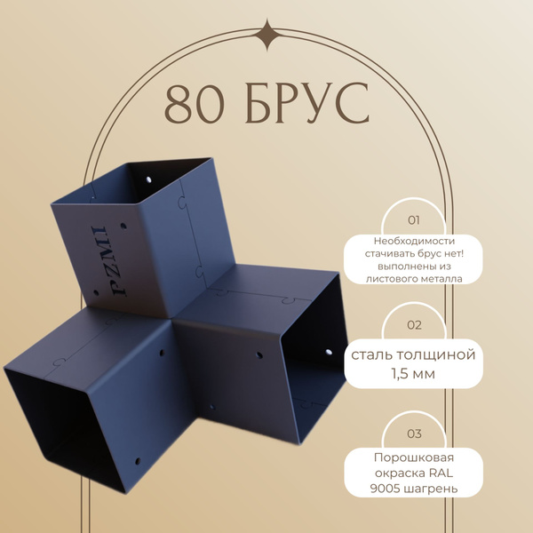 Кронштейн крепежный ПЗМИ Кронштейн-брус-80- 4 шт. купить по выгодной ...