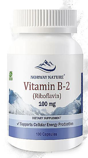 Vitamin B-2 Riboflavin 100 мг (Витамин Б-2 Рибофлавин) 100 Capsules ...