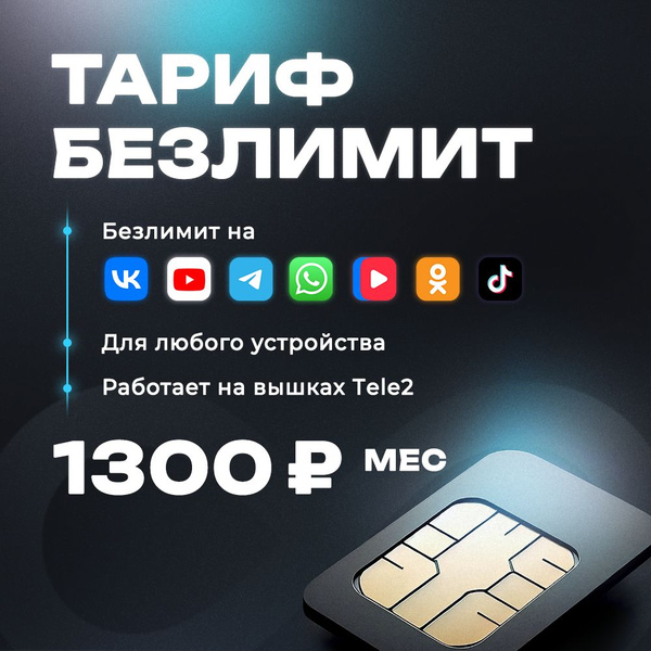 Сим карта безлимитный интернет * в сети теле2 для роутера и модема ...