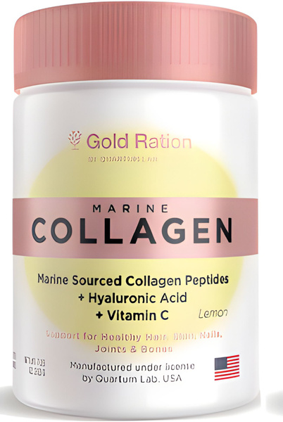 Морской коллаген с гиалуроновой кислотой + C, вкус лимон / Gold Ration ...