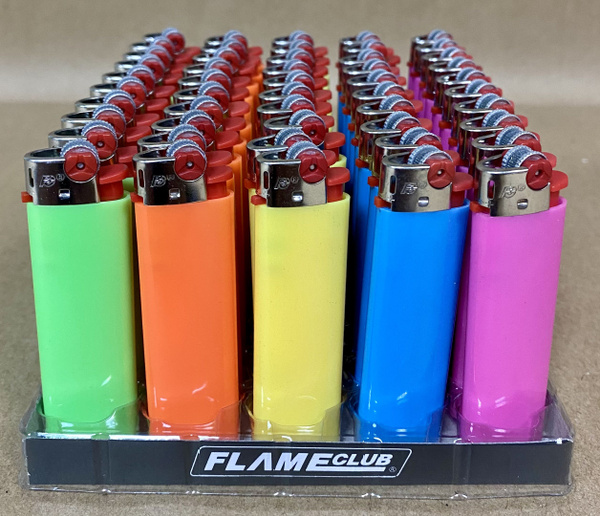 Зажигалка кремниевая газовая в блоке Flameclub М-05 SOLID 50 шт 1 блок ...