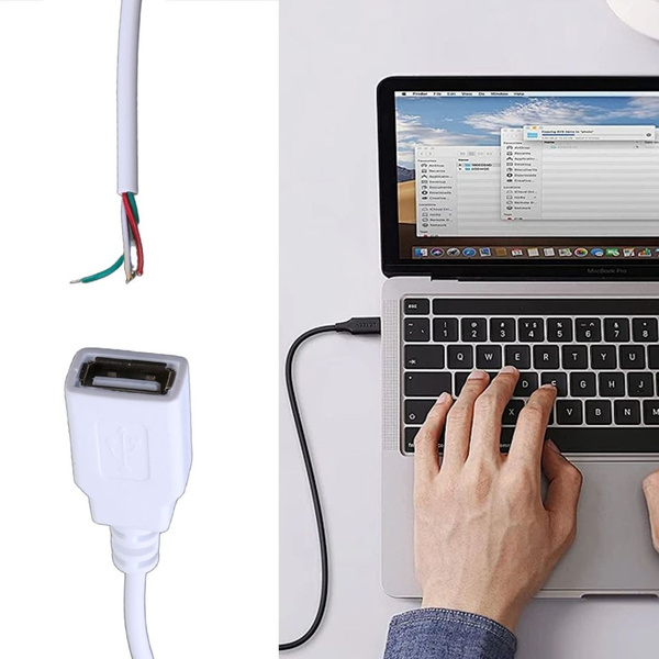 USB 4-х контактный разъем DIY кабель питания - 1м белый - купить с ...