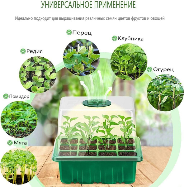 Мини-тепличка мини-теплица с подсветкой для рассады；автоматическая ...