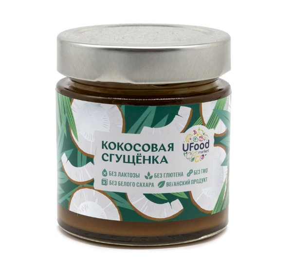 Растительная сгущенка UFood.market Кокосовая без сахара 200г, Россия ...