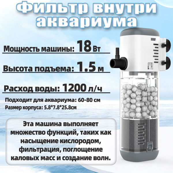 Фильтр внутри аквариума,OELX,U-образная фильтрующая камера,(120-250 л ...