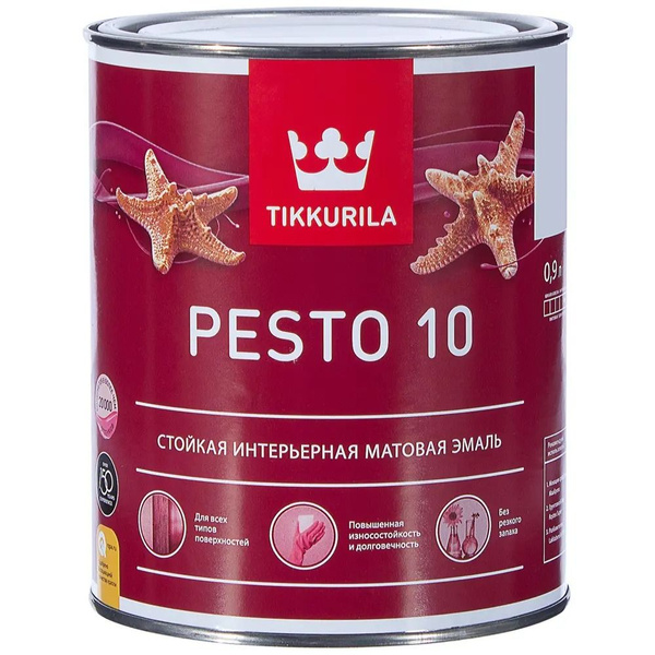 Эмаль Tikkurila pesto 10, Матовое покрытие, белый - купить в интернет ...