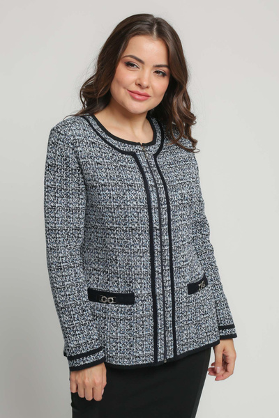 Жакет Женский Текстильная мануфактура синий, синий меланж Трикотаж ...