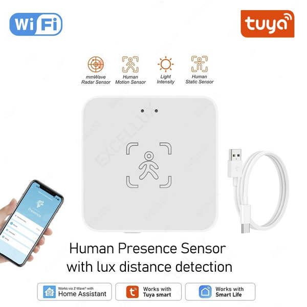 Умный WiFi датчик света и движения, Tuya Smart Life, 5.8G MmWave Радар ...