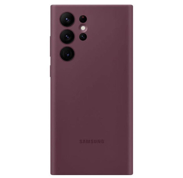 Оригинальный силиконовый чехол для Samsung S22 Ultra Коричнево-красный ...