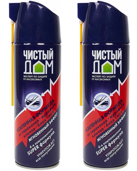 Чистый дом Аэрозоль от насекомых Универсальная защита, усиленного ...