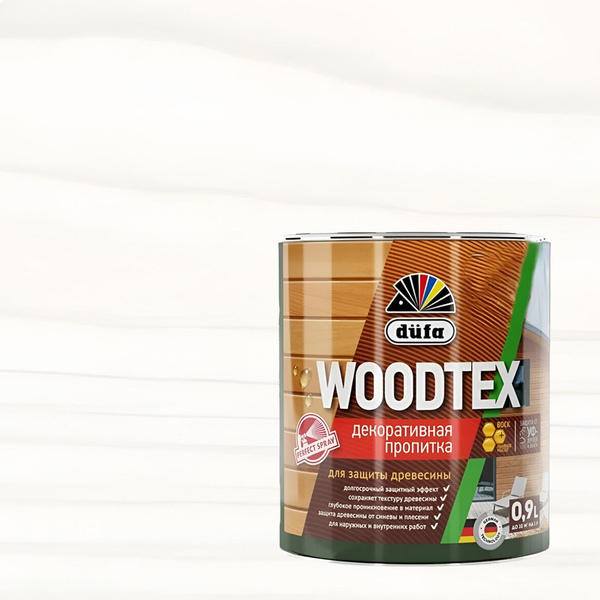 Декоративная пропитка для древесины Dufa Woodtex полуматовая (0,9л ...