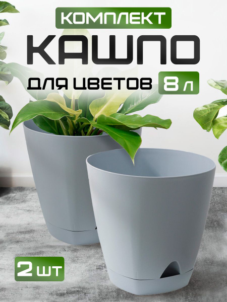 Характеристики Горшок с дренажной вставкой, кашпо для цветов, растений ...