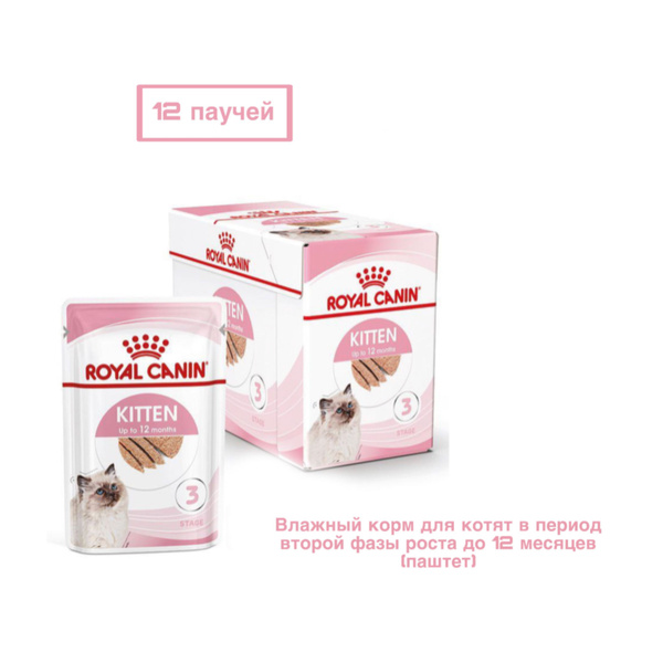 Royal Canin Kitten (паштет) Влажный корм для котят в период второй фазы ...