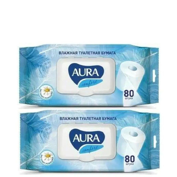 Aura Туалетная бумага влажная 80 шт - купить с доставкой по выгодным ...