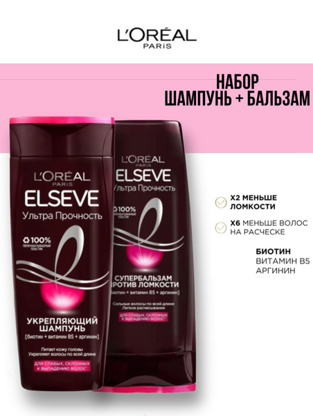 L'OREAL. Набор для волос 2в1 ELSEVE "Ультра Прочность" - купить с ...