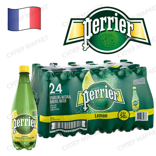 Перье лимон (Perrier Lemon) вода минеральная газированная, ПЭТ, Франция ...