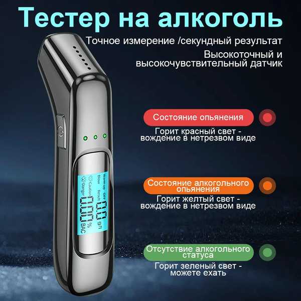 Купить Алкотестер профессиональный цифровой/тестер перезаряжаемый с ...