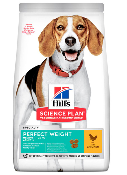 Сухой корм HILLS (Хилс) Adult Medium Breed Perfect Weight для ...
