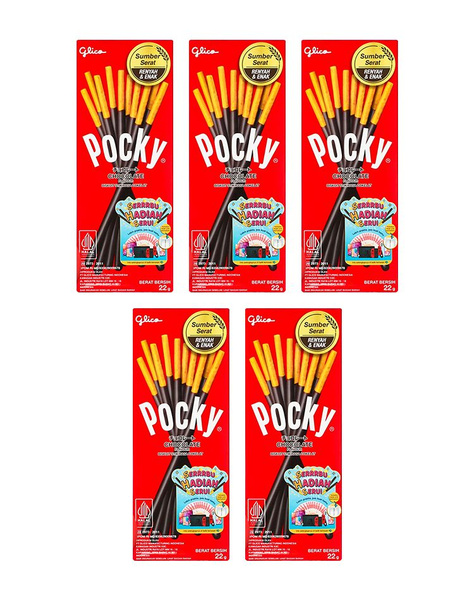 Бисквитные палочки Pocky в шоколаде, 5 уп по 22 гр - купить с доставкой ...