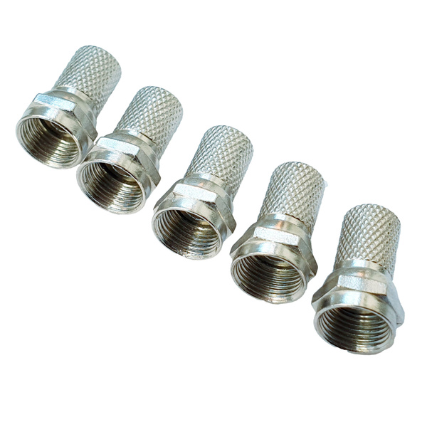 Антенный F-разъем 5шт, резьбовой коннектор для кабеля RG6, цинк, разъем ...