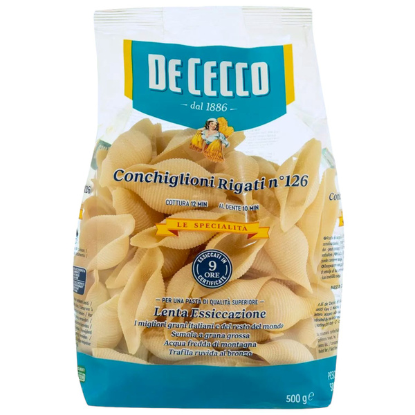 Макаронны De Cecco Conchiglioni rigati No 126, 500г - купить с ...