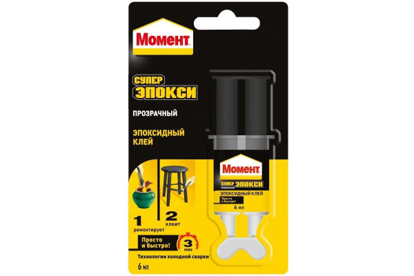 Характеристики Клей эпоксидный, 6 мл, прозрачный, шприц, "Супер Эпокси ...