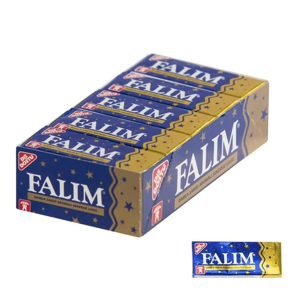 Турецкая жевательная резинка Falim, (20x5) 100 шт. со вкусом капельной ...