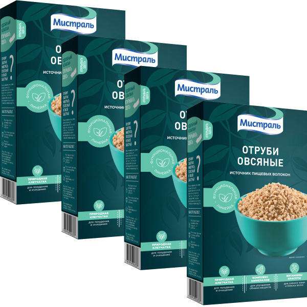 Отруби Мистраль овсяные 400г*4штуки купить на OZON по низкой цене ...