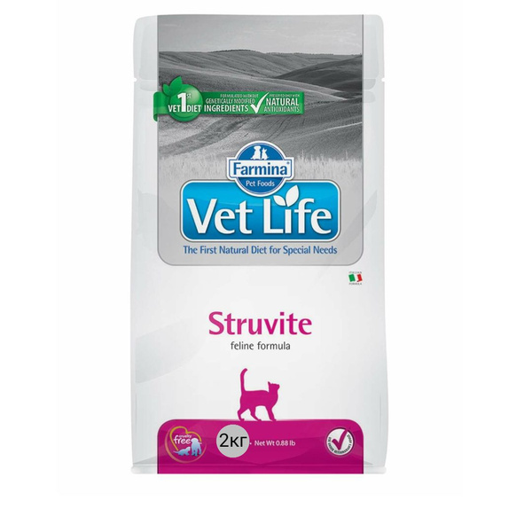 Сухой корм для кошек Farmina Vet Life Struvite, для лечения МКБ 2 кг ...