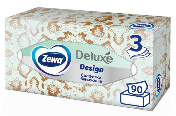 Zewa/ Бумажные салфетки Deluxe Design, 3 слоя, 90 шт - купить с ...