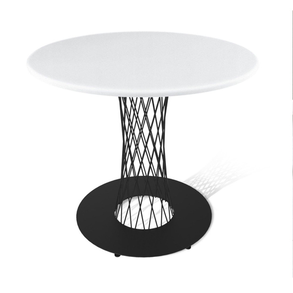 Стол обеденный Нераскладной Стол круглый D-80см белый, 80х80х75 см ...