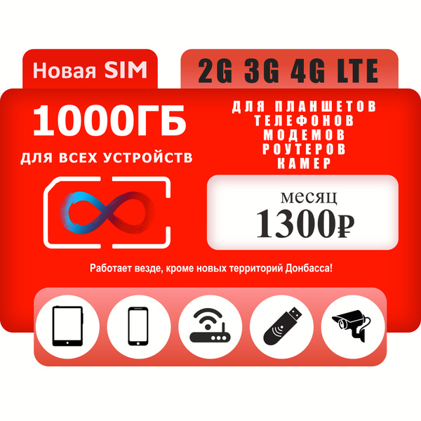 SIM-карта Симкарта МТС интернет 1000 ГБ (Вся Россия) - купить с ...
