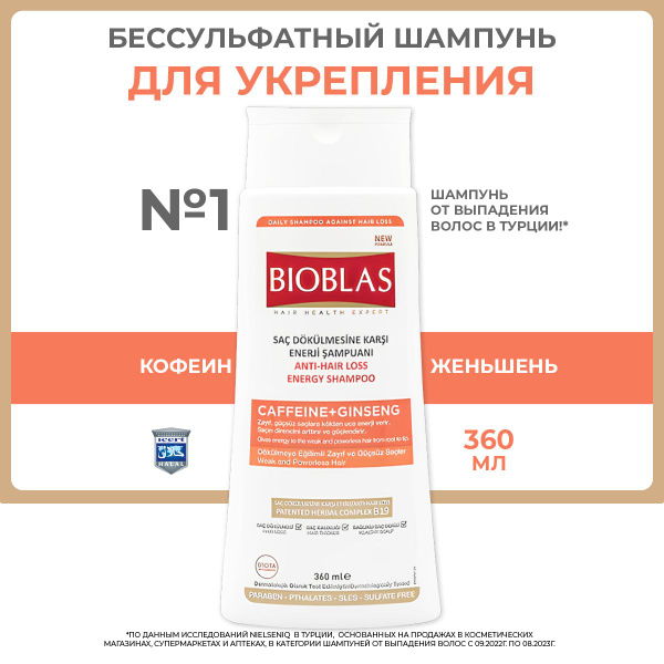 Bioblas Бессульфатный шампунь женский ПРОТИВ ВЫПАДЕНИЯ для ослабленных ...