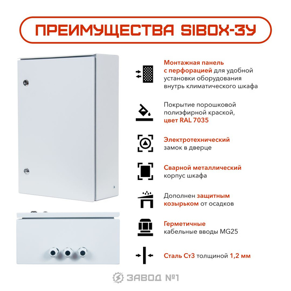 Термошкаф климатический распределительный уличный навесной SIBOX-3УТ ...