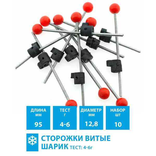 Сторожки кивки витые для рыбалки Шарк, тест 4-6гр, пружина ...
